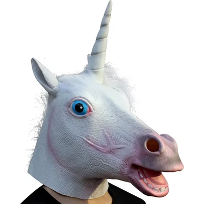 Unicorn Animal Mask – Deluxe Latex Head Mask for Christmas & Party Events - Image 1 of 4