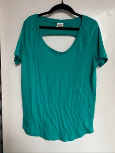 Camiseta ROSA By Victoria’s Secret verde azulado espalda abierta mujer talla pequeña MARCAS DEFECTUOSAS - Imagen 1 de 8