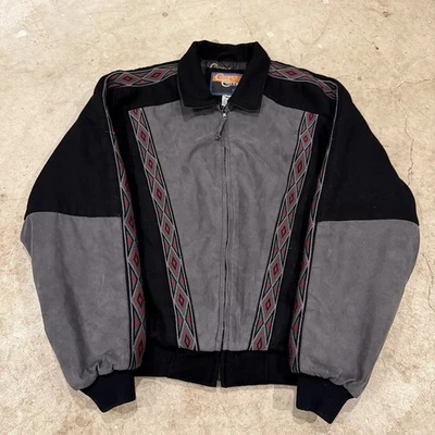 Chaqueta de Colección Cripple Creek Para Hombre Grande Negra Azteca Occidental Años 90 Foto 1 de 4