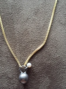 Skandinavische Designer Kette mit Perle von SENCE - COPENHAGEN, NEU - Bild 1 von 6