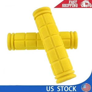Yellow 2pc Bicycle Handlebar Grips Anti-skid Bike Handle Bar Grips Rubber Covers - Picture 1 of 13