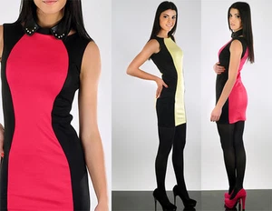 Sexy Vestido Túnica Estilo Túnica Ópticamente Adelgazante Para Mujer Talla 8-16 FA104 - Imagen 1 de 7