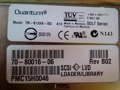 DLT Tape Drive Quantum TR-S13XA-EG A10 70-80016-06 SDLT Series B02 SCSI LVD - Image 1 of 3