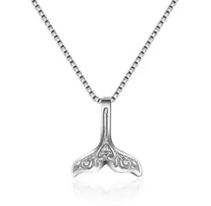 Adorable Silver Fish Mermaid Tail Pendant Chain Necklace - Picture 1 of 3