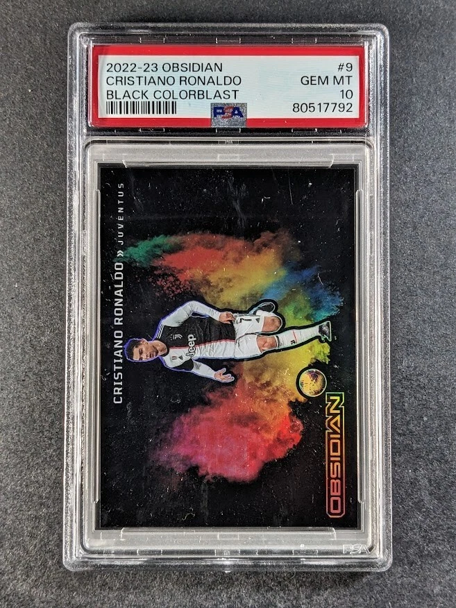 Cristiano Ronaldo 2022 Obsidian #9 Black Color Blast /(SSP) PSA 10 ...