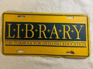 Vintage LIBRARY Booster License Plate - Picture 1 of 1