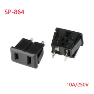 1Pcs~ 50Pcs High Quality SP-864 2-Pin Power Socket AC Power Socket 10A/250V New - Picture 1 of 5
