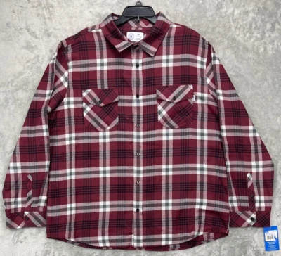 NWT Hurley Men's Flannel Shirt Red Plaid Matador XXL Button Up Shirt Long Sleeve - Image 1 of 4