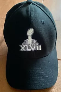 Gorra ajustable Super Bowl XLVII New Era tapas edición de empleado negra usada - Imagen 1 de 4