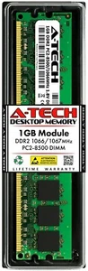 Escritorio A-Tech 1 GB PC2-8500 DDR2 1066 MHz DIMM 240 pines memoria RAM sin ECC 1x 1G - Imagen 1 de 3