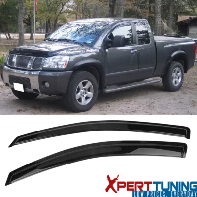 Se adapta a 04-15 Nissan Titan King Cab 4 puertas ventana visera ventilación protector de lluvia 2 piezas acrílico Foto 1 de 4