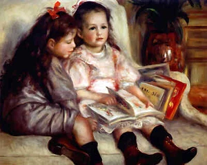 Porträts von zwei Kindern Gemälde von Pierre-Auguste Renoir 8x10" Kunstdruck - Bild 1 von 1