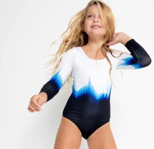 Stella Cove Swim Suit •Girl 4• Dipped One Piece Long sleeve Rash/Sun Guard NWT - Picture 1 of 6