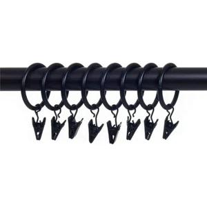 Gardinenstange Ring Clips, 1,25 Zoll, schwarz, 8er Set - Bild 1 von 2