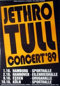 JETHRO TULL - 1989 - Live In Concert - Rock Island Tour - Poster - Bild 1 von 1