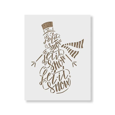 Let It Snowman Stencil - Durable & Reusable Mylar Stencils - Image 1 of 4