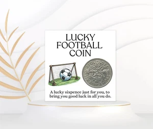 Lucky Football Coin, Lucky Sixpence, Football Novelty Gifts, Stocking Filler Men - Picture 1 of 2