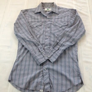 VINTAGE MESQUITE Full Snap Front Long Sleeve Plaid Western Blouse Men's 15-33 - Bild 1 von 9