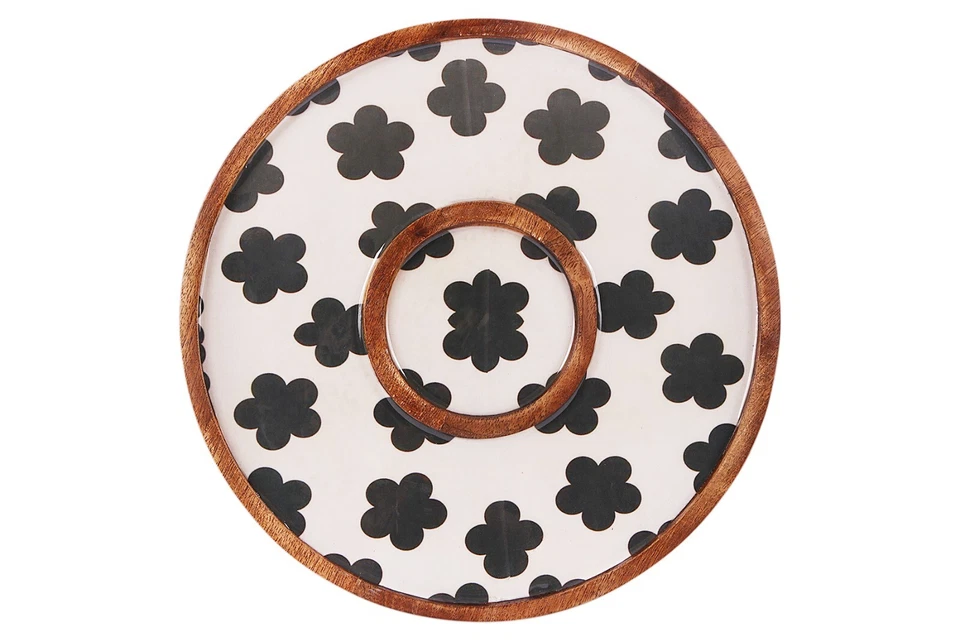 PLATO PARA SERVIR MADERA ARTESANOS INDIOS/PLATO PARA ASTILLAS Y INMERSIONES/diámetro 30 cm Foto 1 de 4