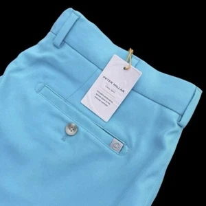 NEW Peter Millar Salem Shorts Mens 35 Performance Caribbean Blue Golf 9" In - Picture 1 of 9