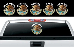 Mexican Flag Eagle States Aguila Decal Car Window Laptop Vinyl Sticker Escudo - Picture 1 of 32