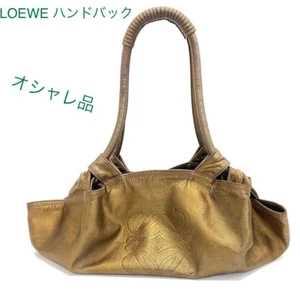 LOEWE Handtasche Beuteltasche Handtasche Aire Anagramm Bronze echt selten Vintage Japan gebraucht - Bild 1 von 9