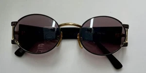 Vintage Gianni Versace Round Sunglasses MOD S80 COL 16L Gold Black Italy - Picture 1 of 8