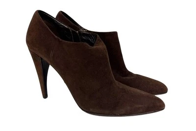 Botín para mujer Prada Vero Cuoio tacón cremallera marrón gamuza Italia talla EU 39 US 8 Foto 1 de 4