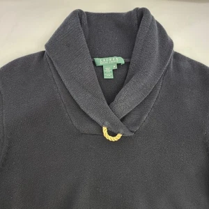 Maglione donna Lauren Ralph Lauren collo cappuccio taglia M nero preppy old money - Foto 1 di 8