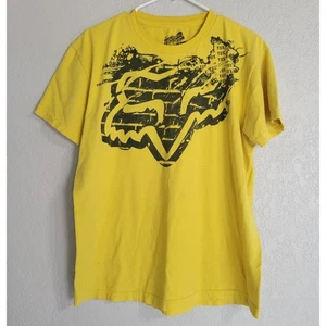 Fox Men's Large Yellow Graphic Short Sleeve Tee - Picture 1 of 4