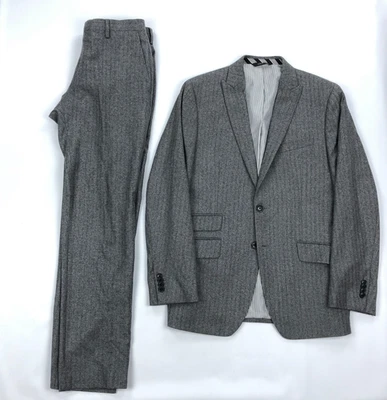 Banana Republic 38R 31x32 Slim Fit Wool Marzotto Men Jacket Pants Suit Peak - Image 1 of 4