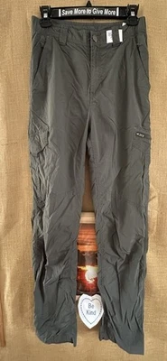 Columbia Hombre Verde Exterior 32W 30L Pantalón Sólido Plano Elasti-Cintura-Laterales Cremallera Foto 1 de 4