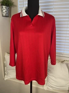 Peter Popovitch Vintage 3/4 Sleeve Red Top Size Large - Picture 1 of 4