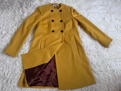 Cappotto MARELLA 100% lana vergine Made in Italy senape/ocra/giallo IT 46 UK 14 - Immagine 1 di 4
