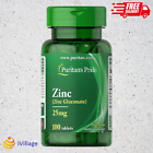 Zinc 25 Mg to Support Immune System Health Tablets, White, 100 Count