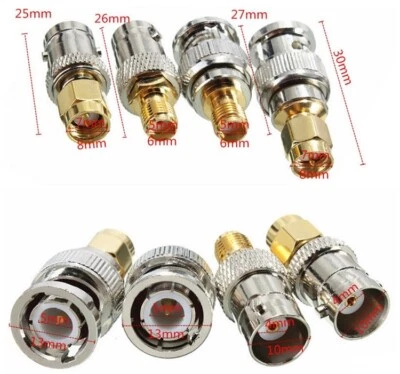 BNC to SMA, BNC, male female Converter Coupler Adapter Radio Coax Connector CCTV