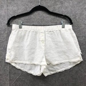 Brandy Melville 100% Linen Lounge Shorts Womens One Size White Size S Pull On - Picture 1 of 10