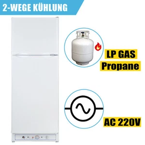275L Gas Kühlschrank mit Gefrierfach Gas/230V Gîte Garage Camping Wohnmobil Weiß - Bild 1 von 7
