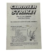 1977 Milton Bradley Carrier Strike Board Game Instructions