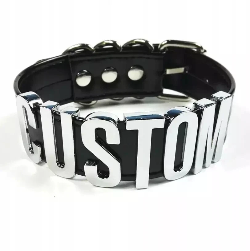 THE BLACK FELINE Leder Choker Kette Halsband Damen BDSM Leder Halsbander mit Namen Fetisch Frau