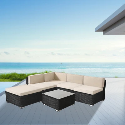 AREBOS® Polyrattan Gartenmöbel Gartenset Lounge Garnitur Set Sitzgruppe Schwarz - Bild 1 von 4