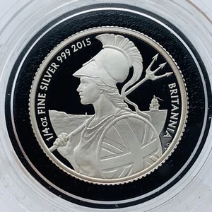 Moneda Britannia 2015 Royal Mint prueba plata 50p 1/4oz encapsulada solamente - Imagen 1 de 4