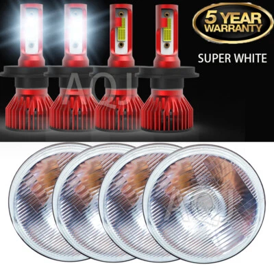 4Pcs 5.75" Chrome LED Headlights Hi/Lo Sealed Lamp for 1958-1960 Edsel Ranger - Изображение 1 из 4