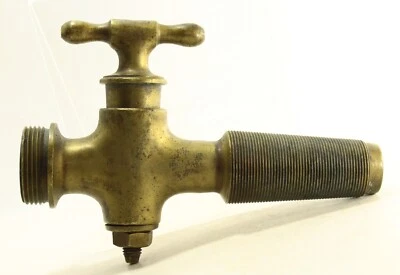 = Grifo de caño de latón de bronce grande c.1900 para manguera de agua ancha, jardín o manguera contra incendios Foto 1 de 4