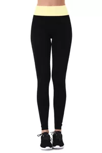 Leggings de cintura alta, súper suaves, cómodos, de dos tonos, tamaño libre de Sofra - Imagen 1 de 18