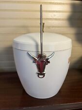 Mid Century Gits Ware Insulated Ice Bucket Steer Longhorn Cow Western Barware