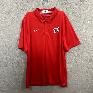 Washington Nationals Shirt Mens Extra Large Red Polo Performance Nike Dri Fit