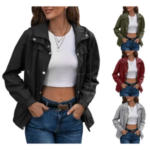 Mujeres Impermeable Anorak Impermeable con Capucha A Presión Cremallera Completa Chaquetas Manga Larga - Imagen 1 de 26