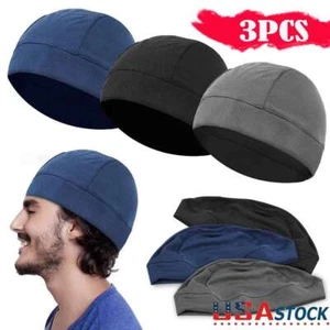 3x Helmet Liner Skull Cap Beanie Sweat Wicking Cycling Sport Quick-dry Hat Wrap - Picture 1 of 16