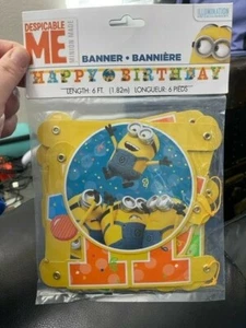 Despicable Me Happy Birthday Banner 6 Foot Party Supplies New!!! - Picture 1 of 2